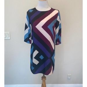 Vicolo Dress 3/4 Sleeves Geometric Print Size Small NWT